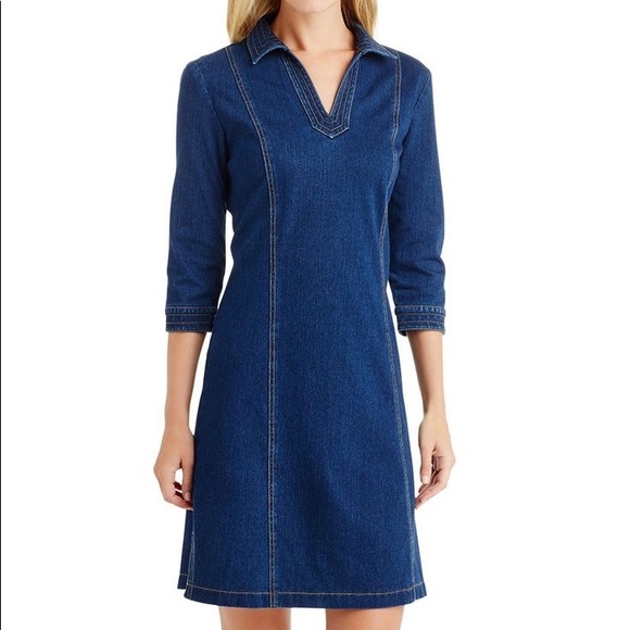 J.McLaughlin Cadence Knit Denim Shirt Dress L NWT